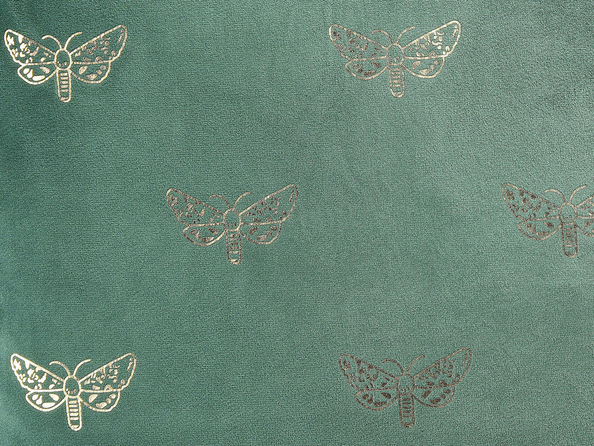 DEKOKISSEN 2er-Set Smaragdgrün 45/45 cm Yuzuri - Smaragdgrün, Textil (45/45cm) - Beliani