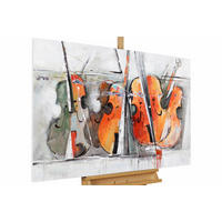 ACRYLBILD HANDGEMALT 120/80 cm - Orange/Grau, Holz/Textil (2/80cm) - KUNSTLOFT
