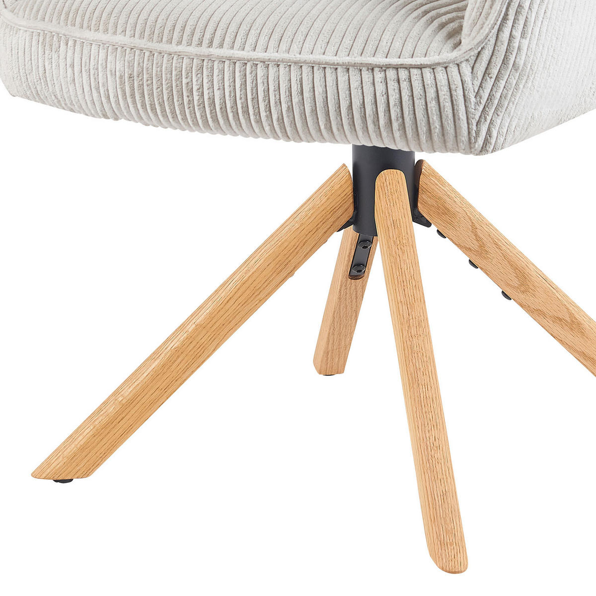 DREHSTUHL Mika-Lara - Honigeiche/Hellgrau, Eichenholz/Holz (60/87/65cm) - DUBI Möbel