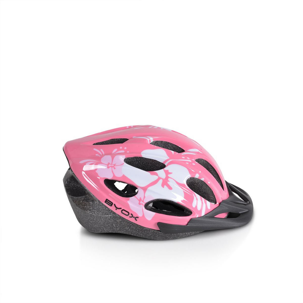 KINDERHELM Y02 pink Größe M 54-58 cm, 17 Löcher, LED-Licht, EPS + PVC-Schale, einstellbar - Rosa, Kunststoff (19/30cm)
