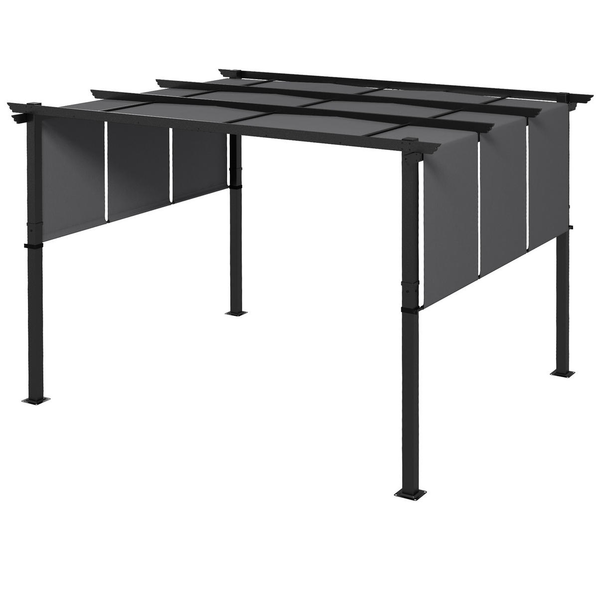 MARKISE Sonnenschutz. Pergola, wetterbeständig, inkl. Befestigungsmaterial, 3 x 3,5 m, Dunkelgrau - Dunkelgrau, Metall (357/235/296cm)