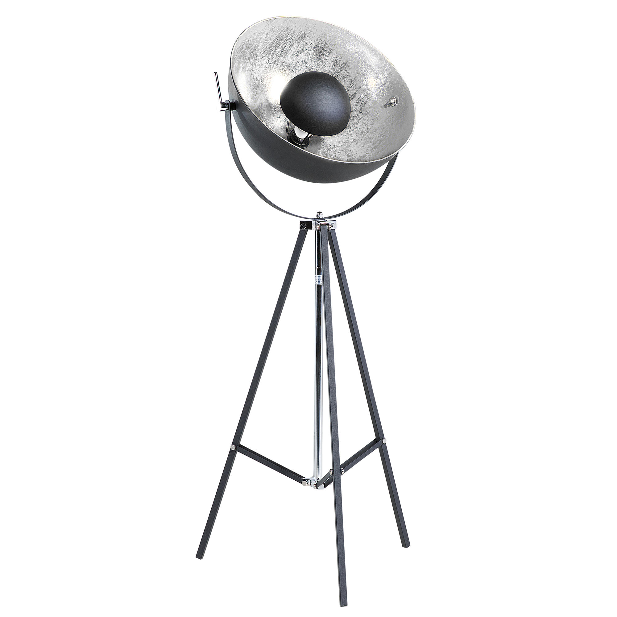 STEHLAMPE Thames 60/60/170 cm - Schwarz, Metall (68/53/165cm) - Beliani