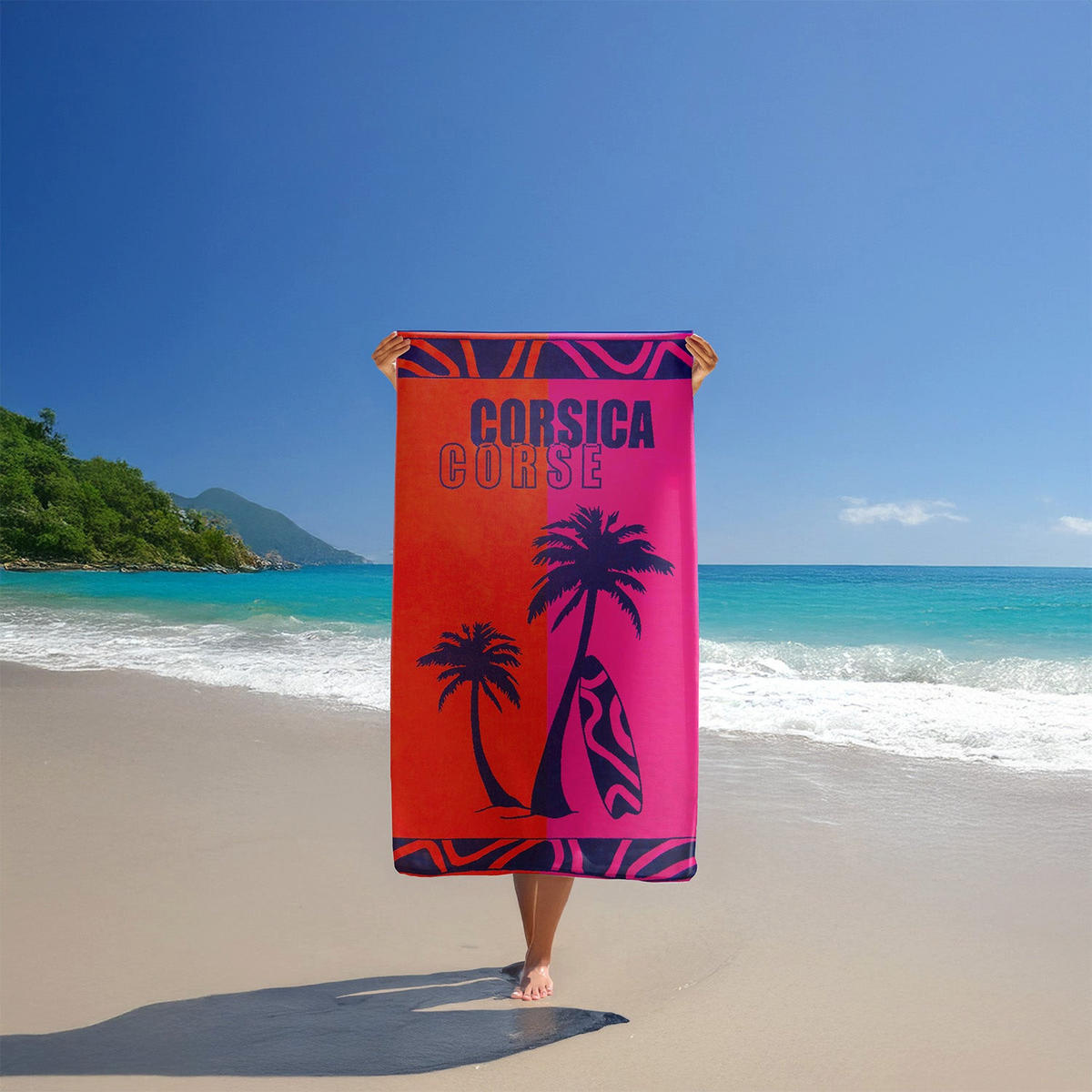 STRANDTUCH Frottee Velours Jacquard Mehrfarbig 90x170 400g/m² - Calvi - Multicolor, Textil (170/90cm) - LE COMPTOIR DE LA PLAGE