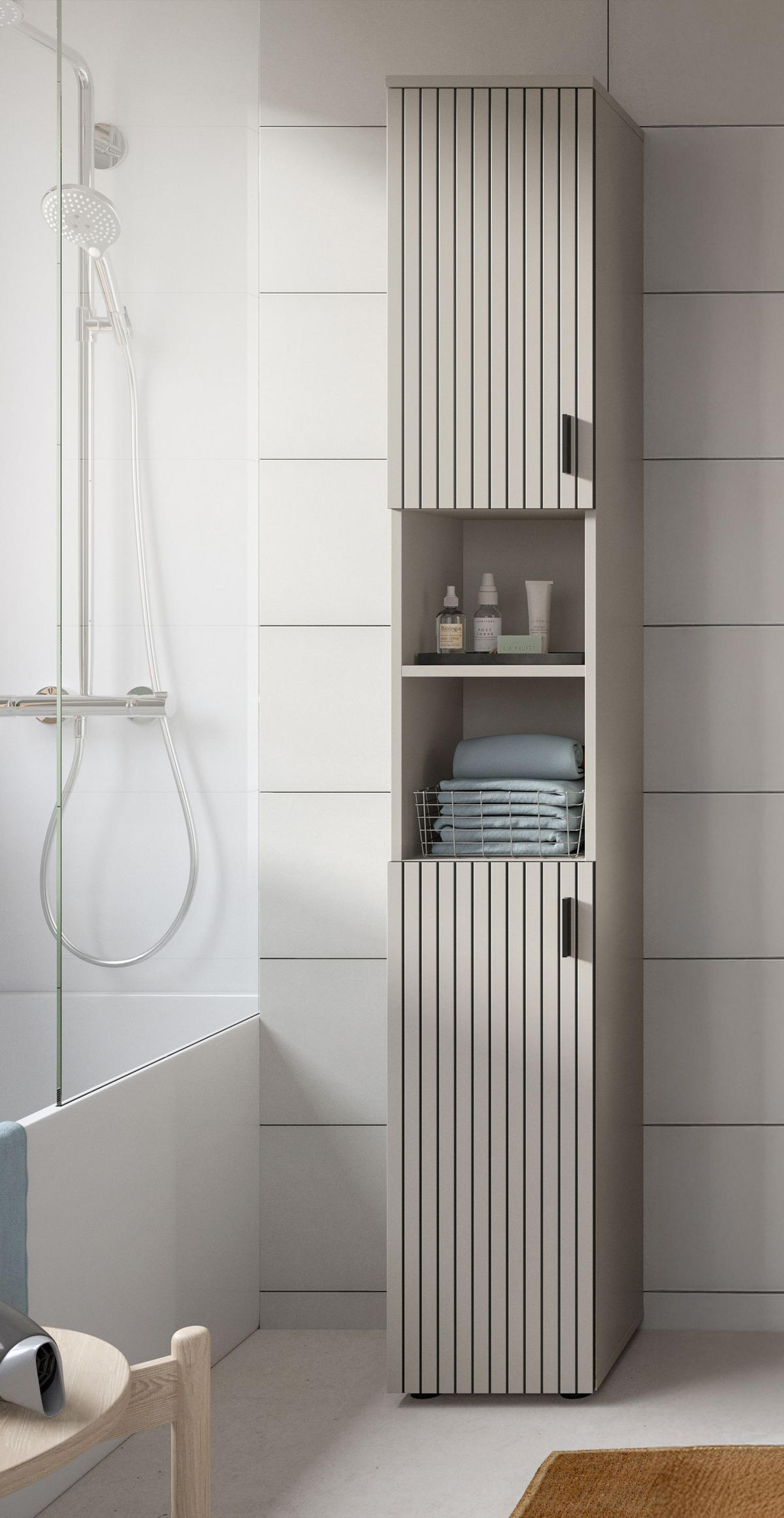 BADSCHRANK MONE (B/H/T: ca. 30/192/30 cm) in Kaschmir/Kaschmir - Kaschmir, Holzwerkstoff (30/192/30cm)