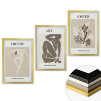 WANDBILDER 3er Set - 40x60 cm Goldrahmen - Matisses Pflanzenfiguren - Goldfarben, Kunststoff (40/60cm) - ArtPrintCave