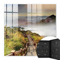 SCHLÜSSELBOX Schwarz 30x30 cm- Türöffnung nach rechts - Bergzauber - Grün, Metall (30/30/5cm) - TULUP