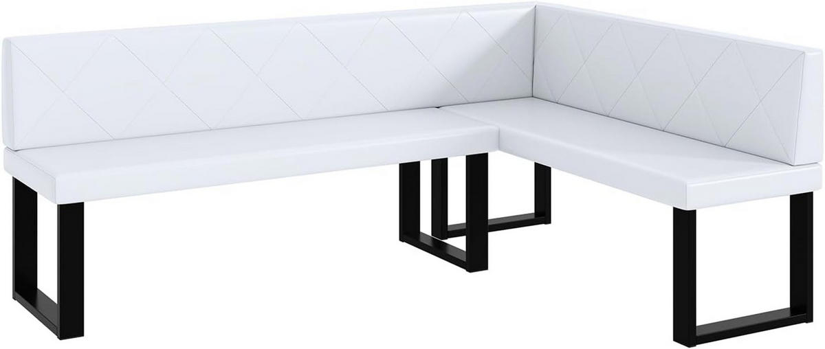 ECKBANK ERIC_U - Weiß, Leder (142/196cm) - Meblini