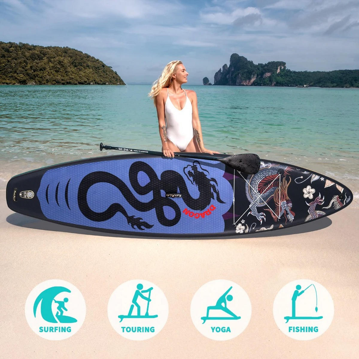 STAND-UP PADDLE BOARD FR17U - Schwarz, Kunststoff (84/350cm) - Kaket