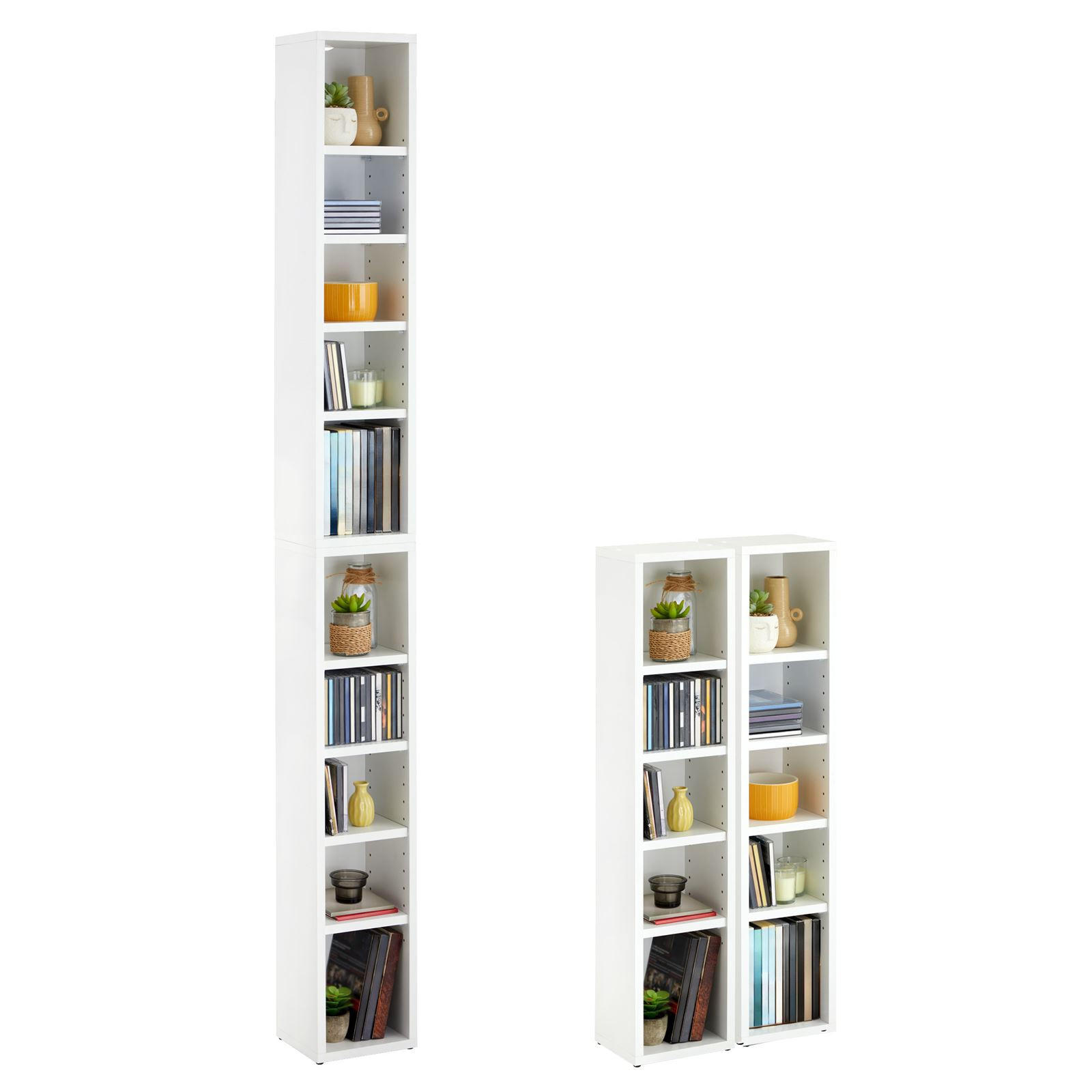 CARO-Möbel Cd/Dvd- Weiß 20x186x17 cm