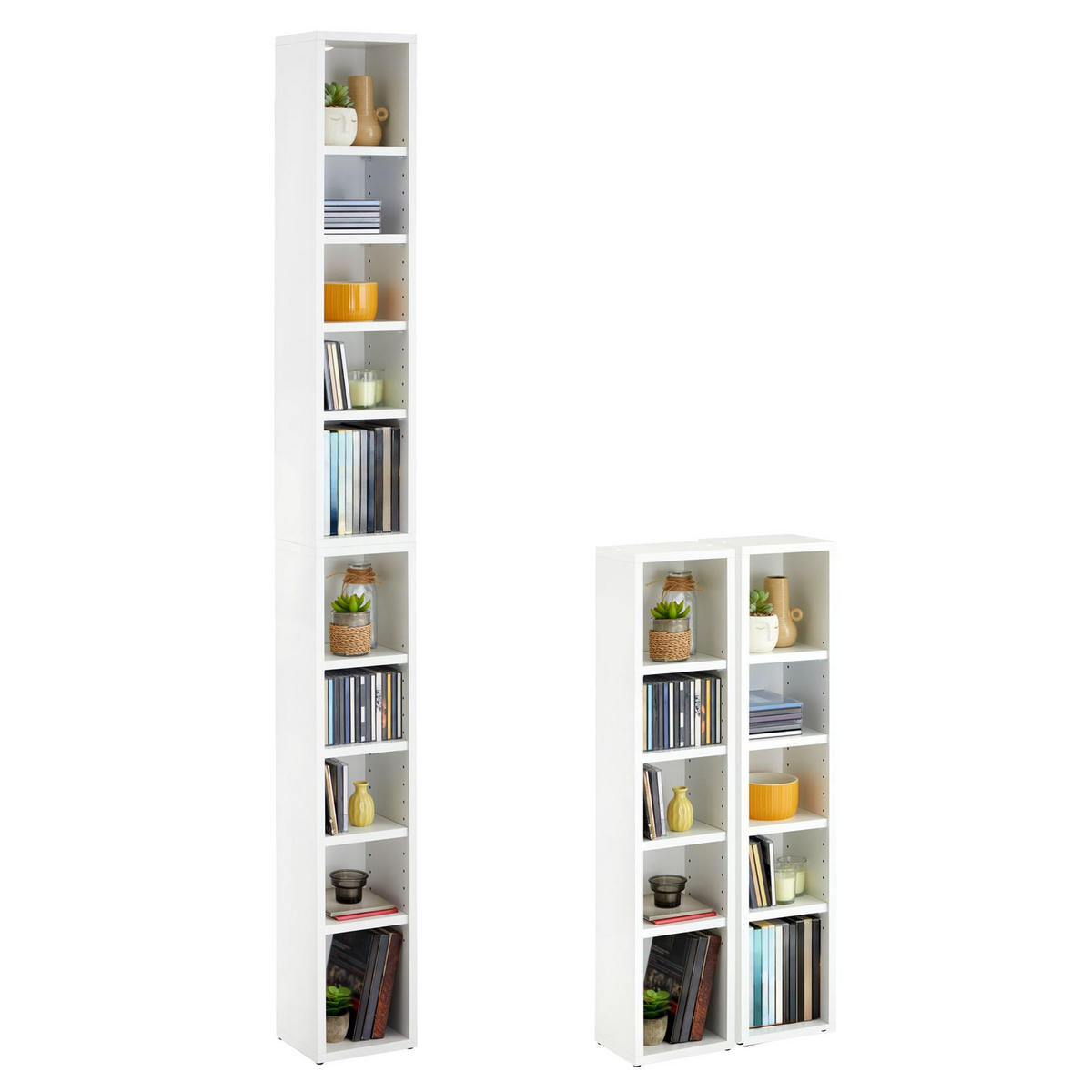 CD/DVD- REGAL CHART - Weiß, Holzwerkstoff (20/186/17cm) - CARO-Möbel