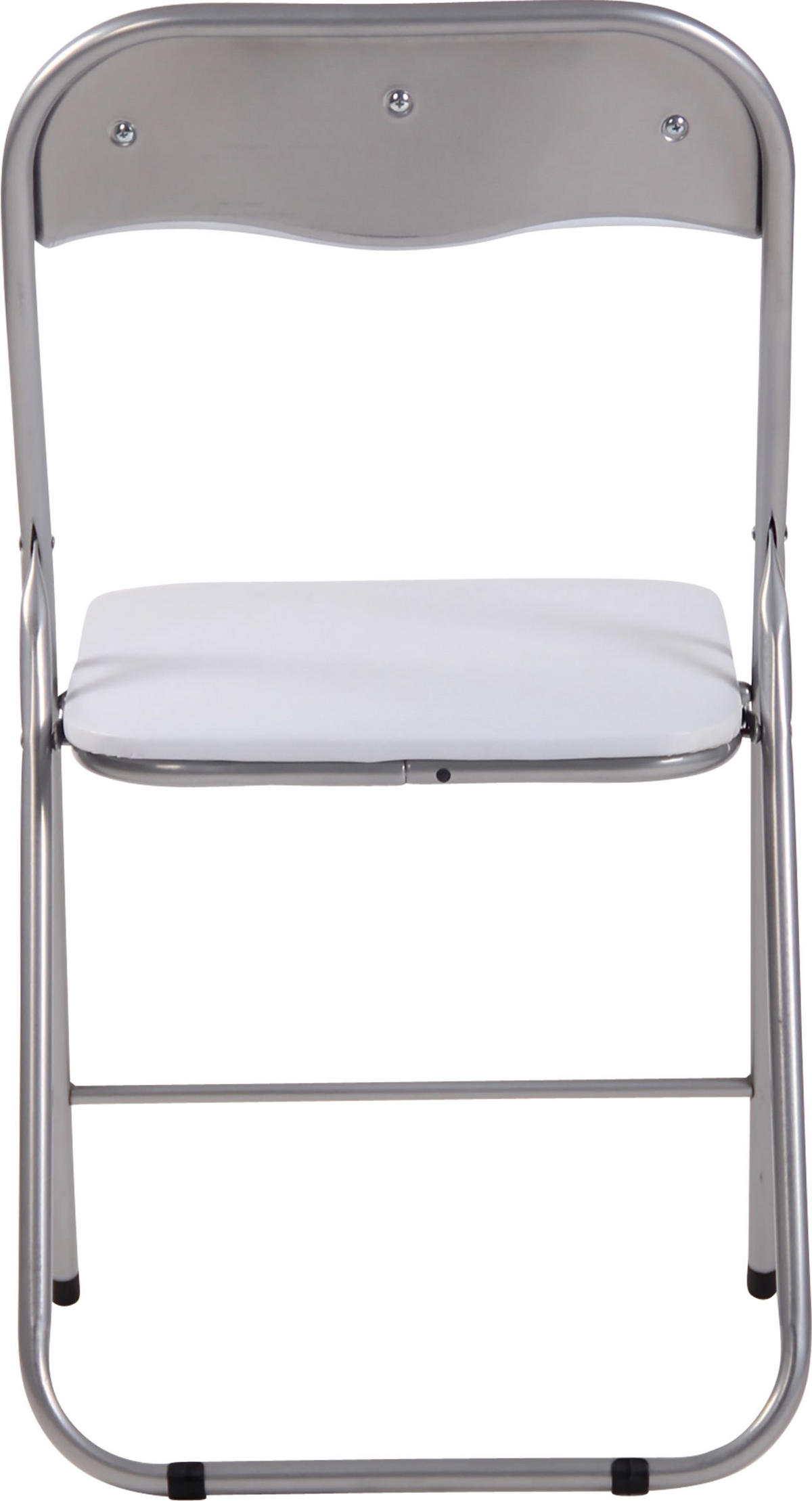 BESUCHERSTUHL Lederlook weiß/silber - Silberfarben/Weiß, Textil/Metall (45/78/45cm) - CLP