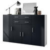HIGHBOARD Aron Fronten in Schwarz matt - Schwarz, Holzwerkstoff (166.5/106.5/35cm) - Vladon