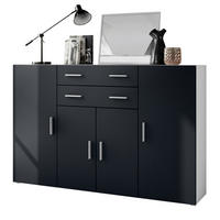 HIGHBOARD Aron Fronten in Schwarz matt - Schwarz, Holzwerkstoff (166.5/106.5/35cm) - Vladon