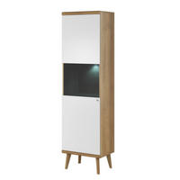 VITRINE Weiß DRIMO Schmal Mit LED-Beleuchtung - Multicolor, Holzwerkstoff (50/197/40cm) - Sepro Meble