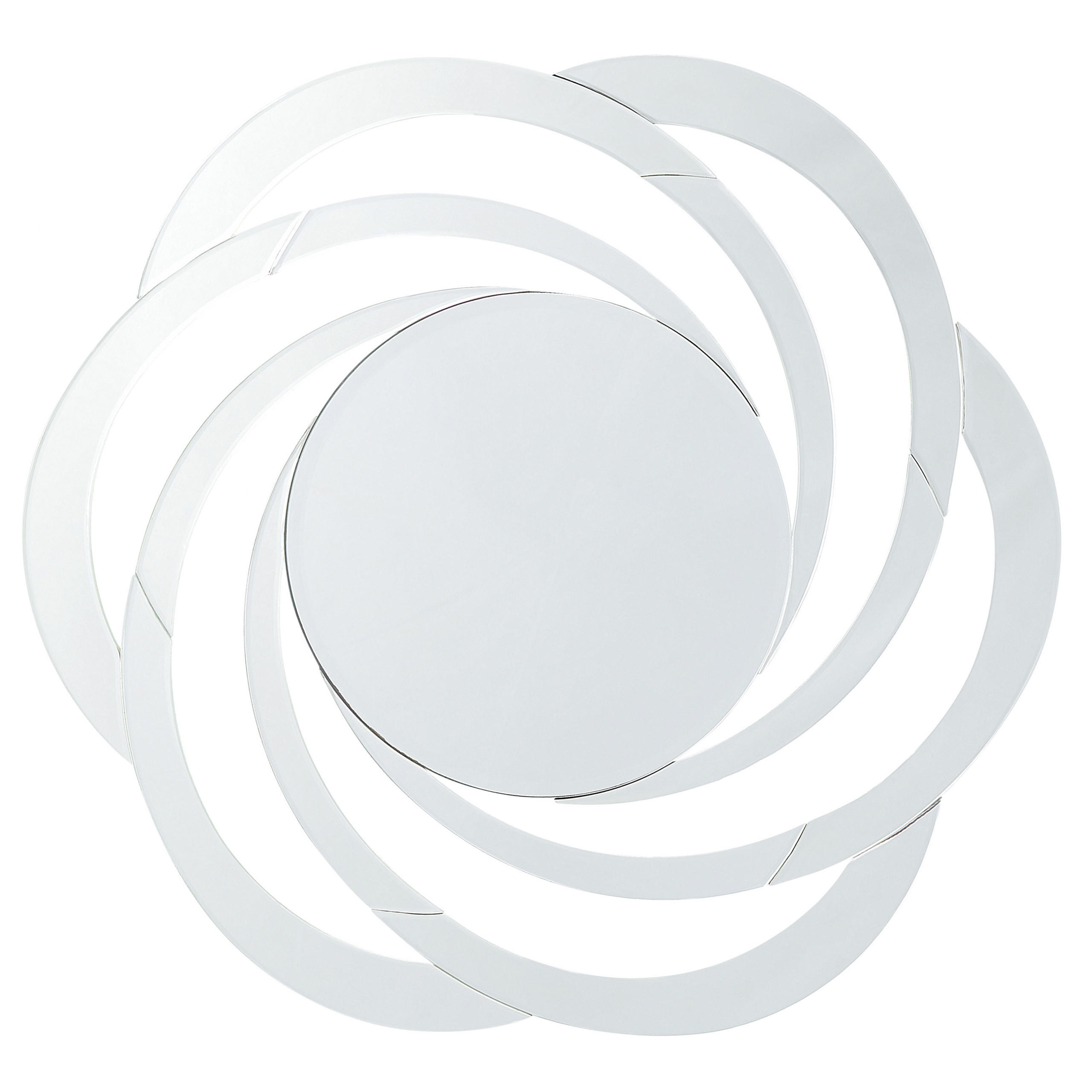 WANDSPIEGEL silber Blumenform 70 cm Treban - Silberfarben, Glas (70/70/2cm) - Beliani