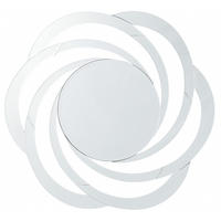 WANDSPIEGEL silber Blumenform 70 cm Treban - Silberfarben, Glas (70/70/2cm) - Beliani