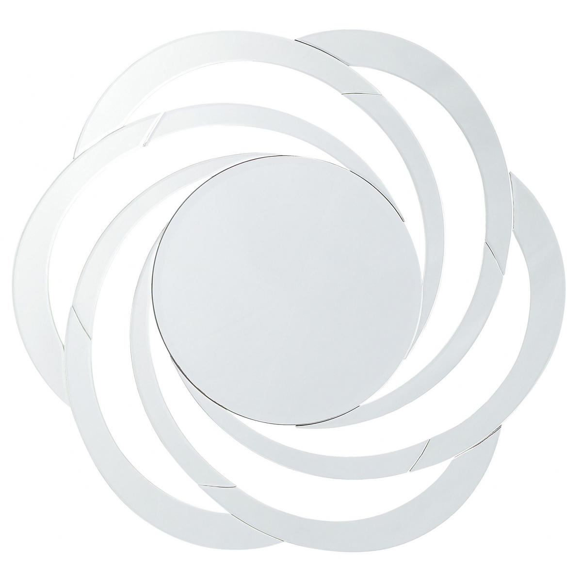 WANDSPIEGEL silber Blumenform 70 cm Treban - Silberfarben, Glas (70/70/2cm) - Beliani