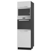 BACKOFEN-HOCHSCHRANK Kvantum D14/RU/60/207 Weiß Matt / Schwarz Matt 60 / 59 / 207cm - Schwarz/Weiß, Holz/Holzwerkstoff (60/207/59cm) - Feldmann-Wohnen
