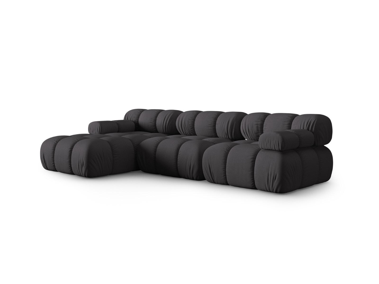 ECKSOFA modular links Bellis aus 3D-Stoff Expresso 4 Sitzplätze - Graubraun, Textil (155/282cm) - Micadoni