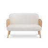 2-SITZER-SOFA Rosi Böhmisches in Cannage und weißem Frottee - Weiß/Akaziefarben, Holz/Holzwerkstoff (125/83/79cm) - Sicaan