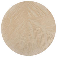 WOLLTEPPICH Blatt-Design, handgetuftet LEVEN LEE, Beige 160x160 cm - Beige, Textil (160/160cm) - KADIMA DESIGN