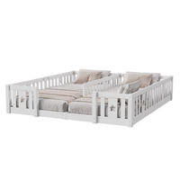 POLSTERBETT 90x200cm weiß Massivholz, Sicherheitsgitter, Montessori-Stil - Weiß, Holz