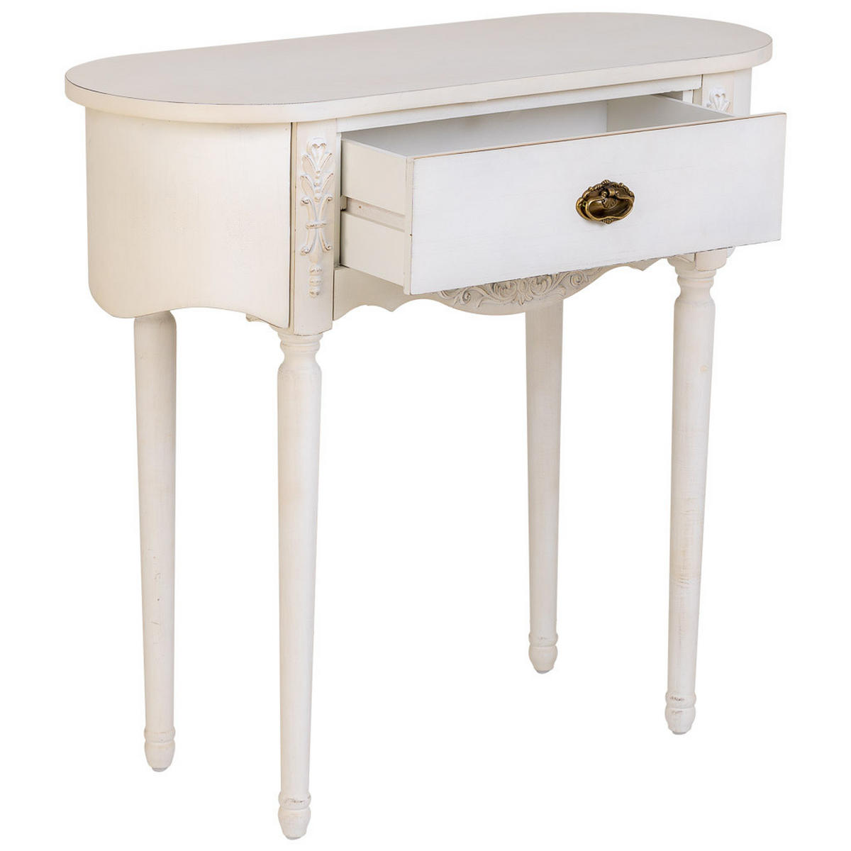 KONSOLENTISCH aus Holz, weiß, 88x36x80cm - Weiß, Holz (38/90/82cm) - Wanderlust