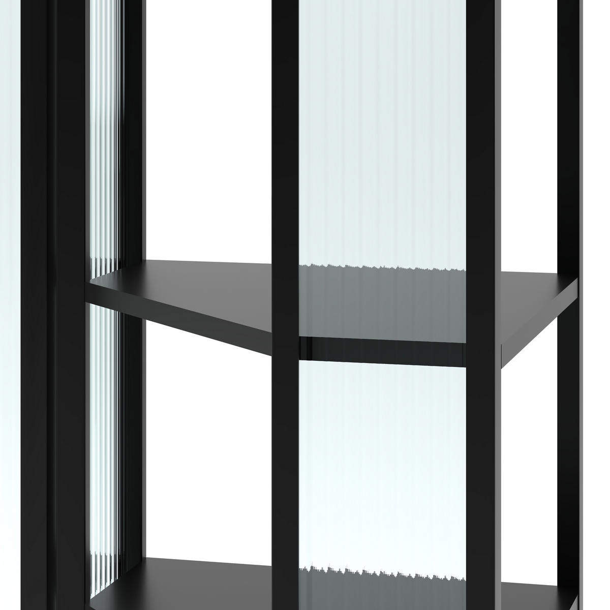 BAD-WANDSCHRANK Schwarz, Glastür & 4 Ablagen, 56 x 40 x 105 cm - Schwarz, Metall (56/105/40cm) - Urban Meuble