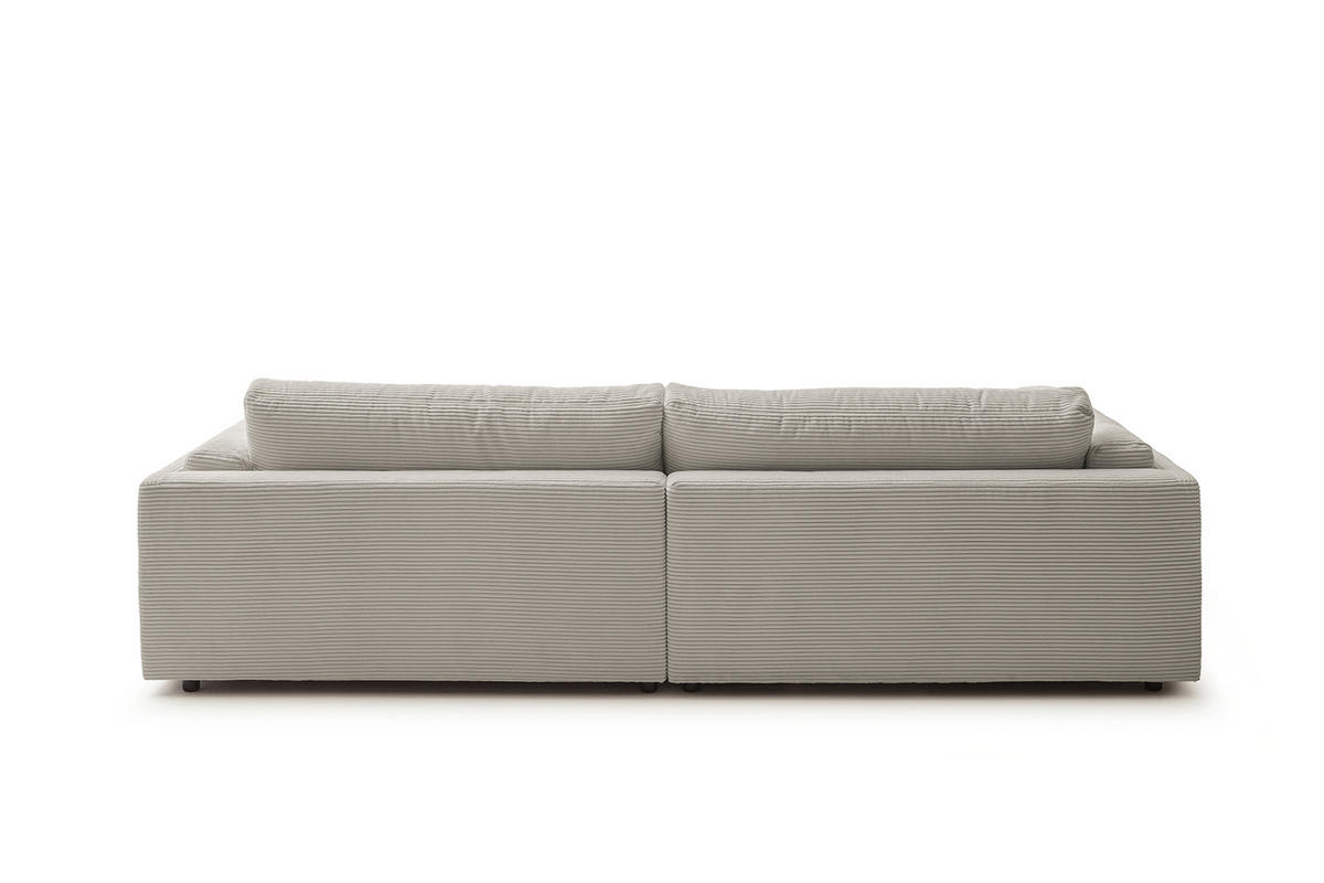 BIG SOFA RAINA Steingrau Cord - Greige/Schwarz, Kunststoff/Textil (294/85/150cm) - KAWOLA