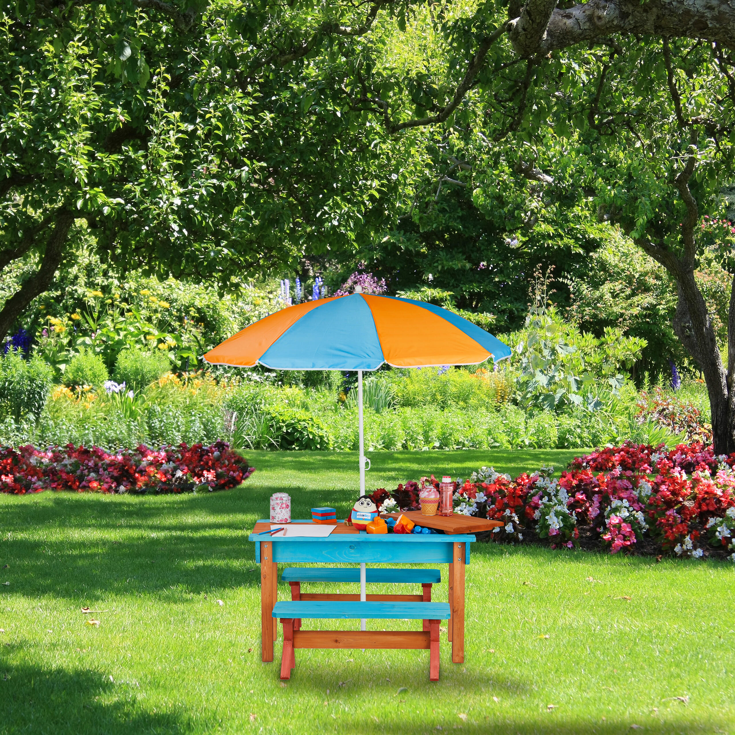 KINDERSITZGRUPPE - Multicolor, Holz/Textil - Relaxdays