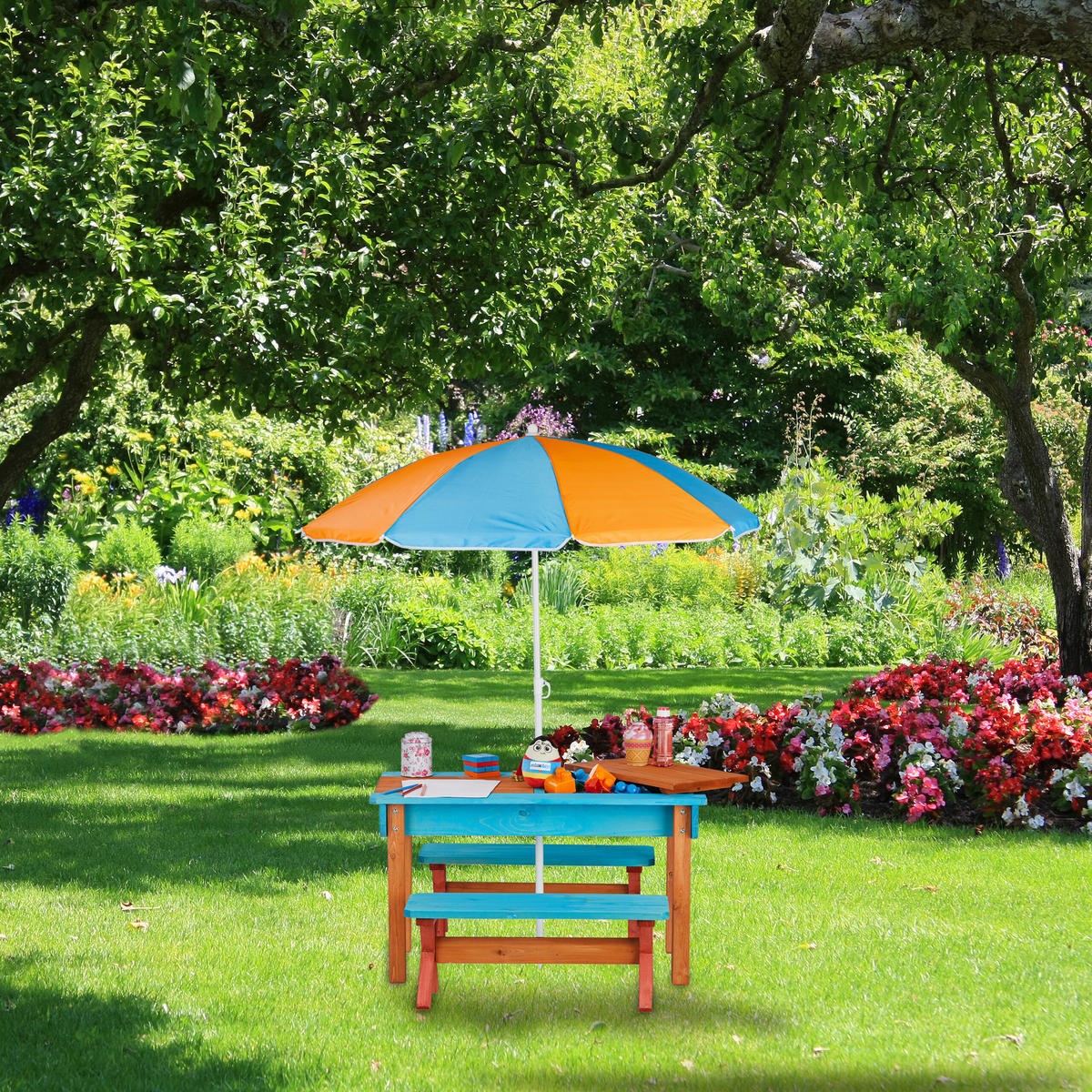 KINDERSITZGRUPPE - Multicolor, Holz/Textil - Relaxdays