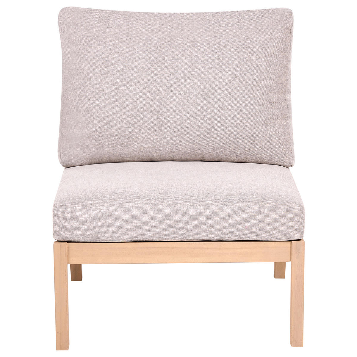 1-SITZER Garten-Sesselmodul Akazienholz Hellbraun Rivello - Hellbraun/Beige, Holz (66/84/80cm) - Beliani