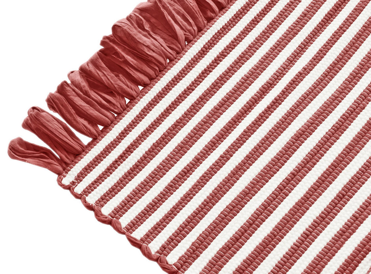 HANDGEWEBTER Läufer 50x70 cm Marsala - Altrosa, Naturmaterialien/Textil (50/70cm) - Lashuma