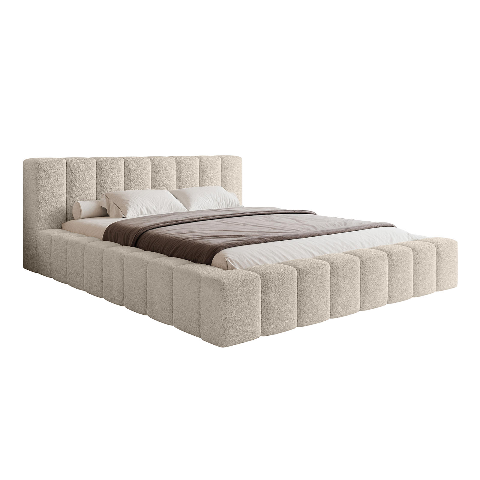 POLSTERBETT OMENO 140x200 cm, Beige - Beige, Textil (200/140cm) - Fedve