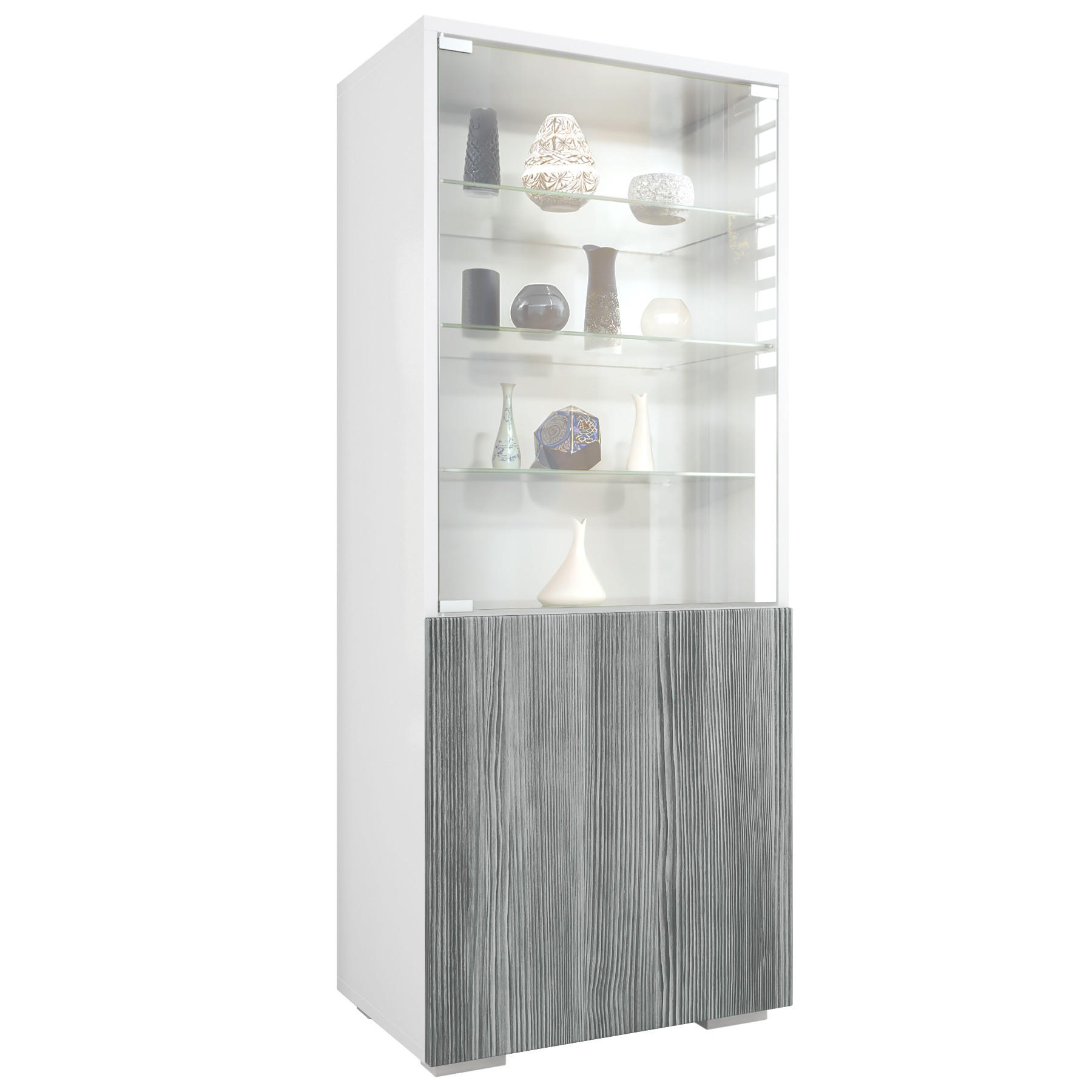 Vladon Vitrine Anthrazit 50x122.5x34.5 cm