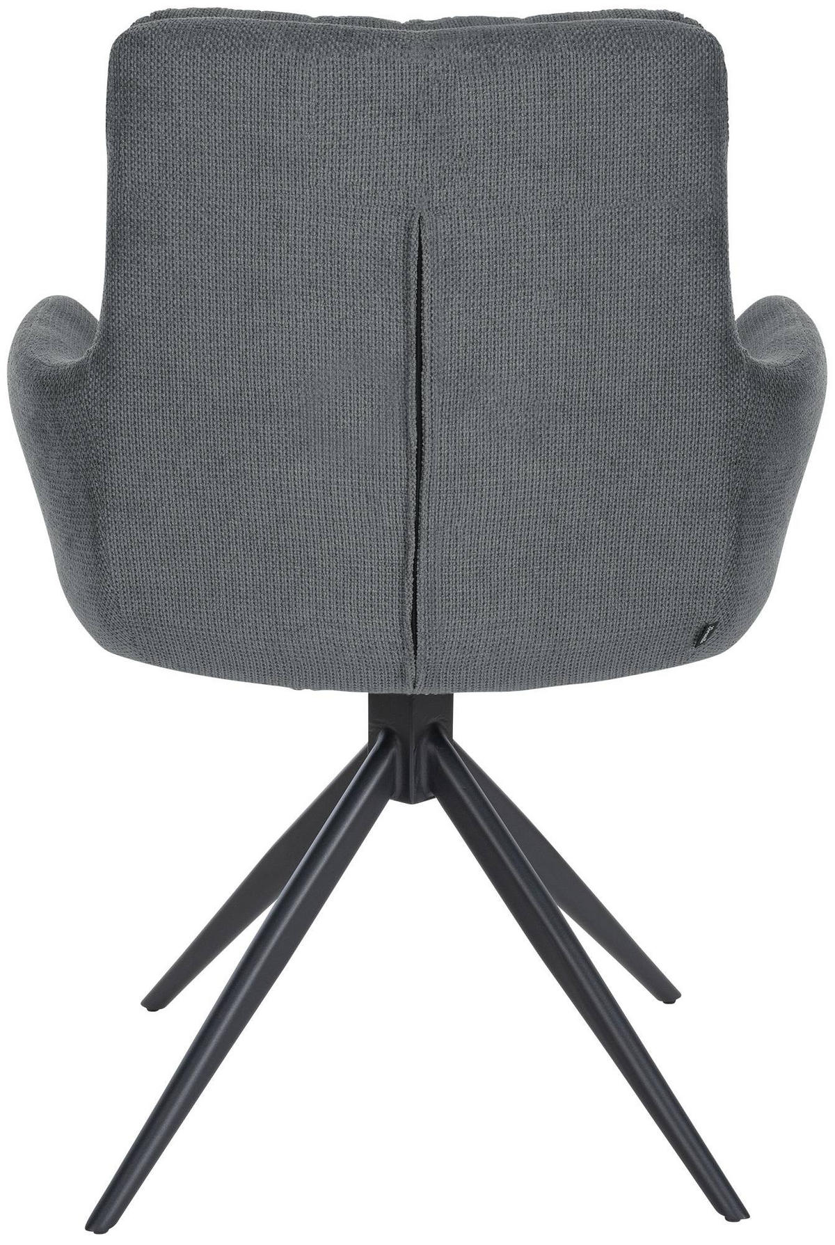 ARMLEHNENSTUHL Stoff Dunkelgrau - Dunkelgrau/Schwarz, Textil/Metall (60/88/65cm) - CLP