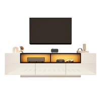 TV-SCHRANK 180x40cm Lowboard L-Form LED-Licht Schubladen Weiß-Schwarz - Weiß, Holz (40/48/180cm) - FLIEKS
