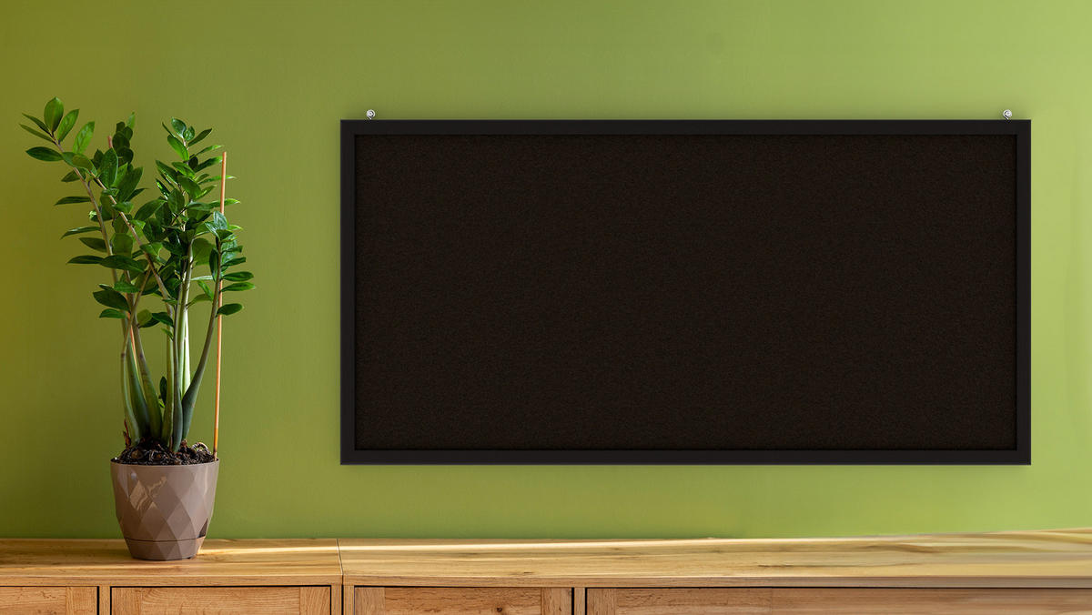 PINNWAND, Korktafel in Schwarz, 80x40 cm, Holzrahmen - Schwarz lackiert - Schwarz, Holz (80/40/1.5cm) - ALLboards