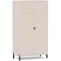 DREHTÜRENSCHRANK Cortina mit 2 Türen, 110 cm, Sandbeige - Sandfarben/Schwarz, Holzwerkstoff (109/202/57cm) - Beautysofa