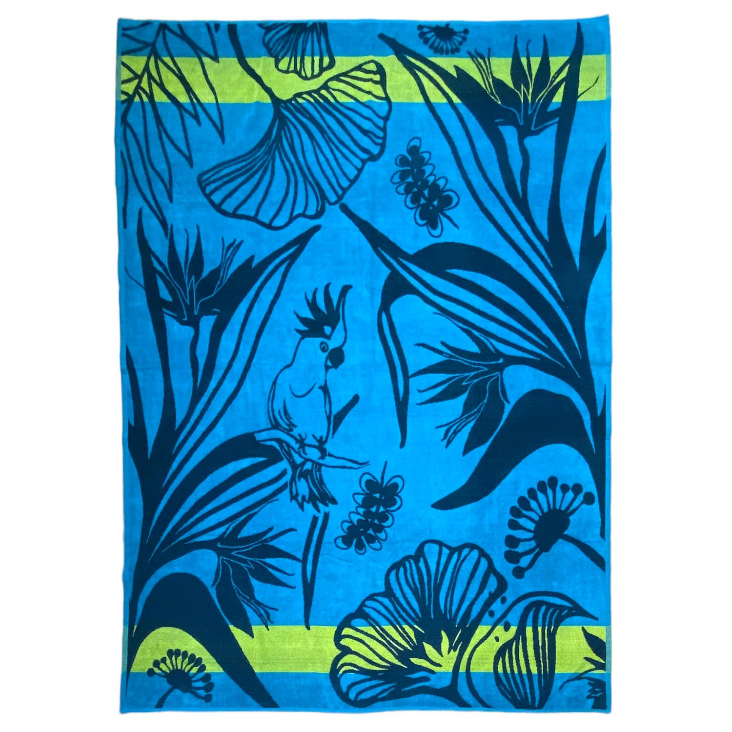 STRANDTUCH Frottee Velours Jacquard Papiga 140x180 400g/m² - Blau, Textil (140/180cm) - LE COMPTOIR DE LA PLAGE