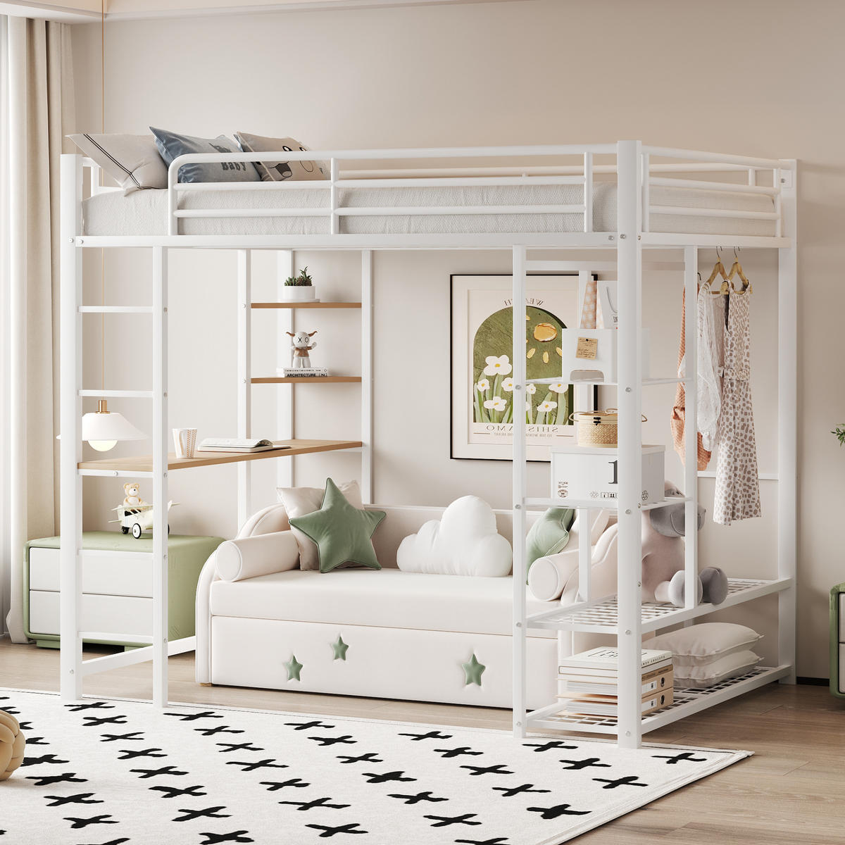 HOCHBETT 90x200 cm Tisch weiß - Weiß, Metall (90/200cm) - LEBENLANG