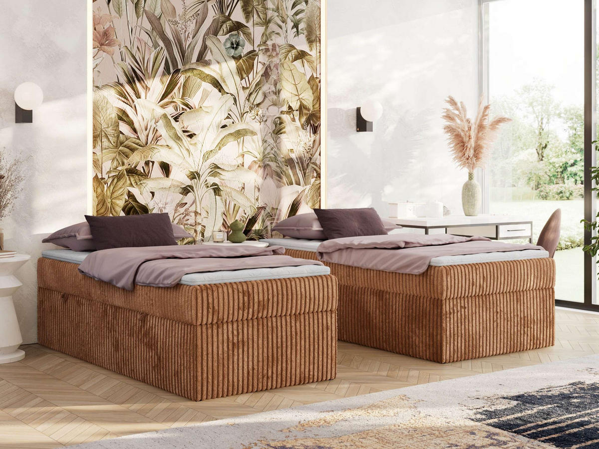 POSTEL BOXSPRING ZERO 90/200 - Oranžová Manšestr - H3 - pomerančová, textil (90/200cm) - MKS