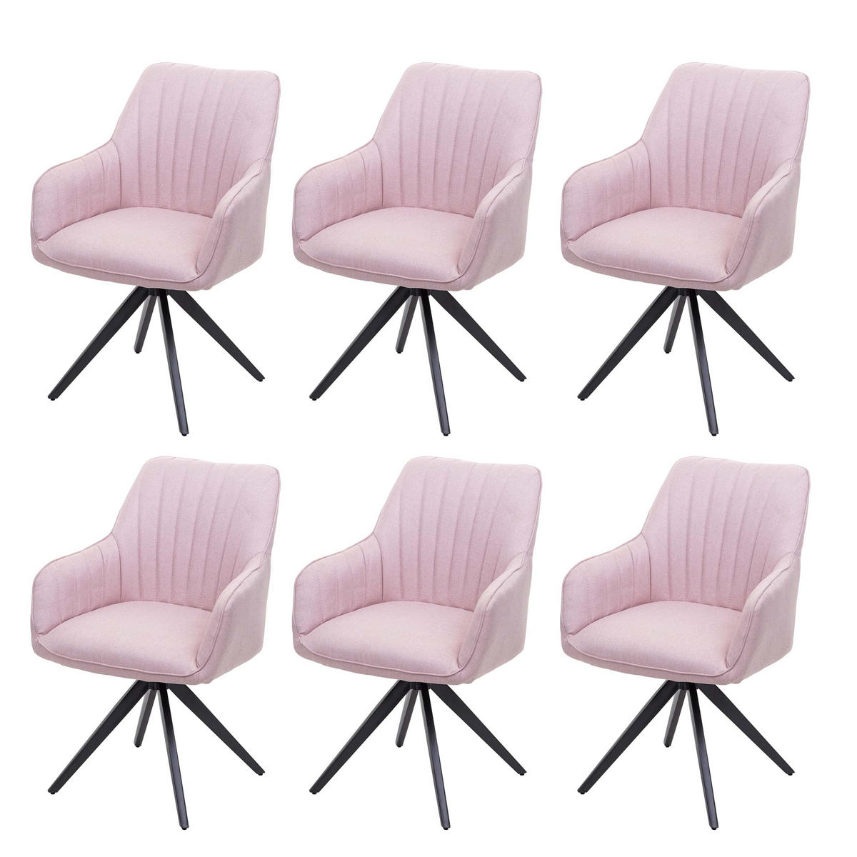 ESSZIMMERSTUHL Altrosa 6er-Set - Altrosa, Textil (58/87/62cm) - MCW