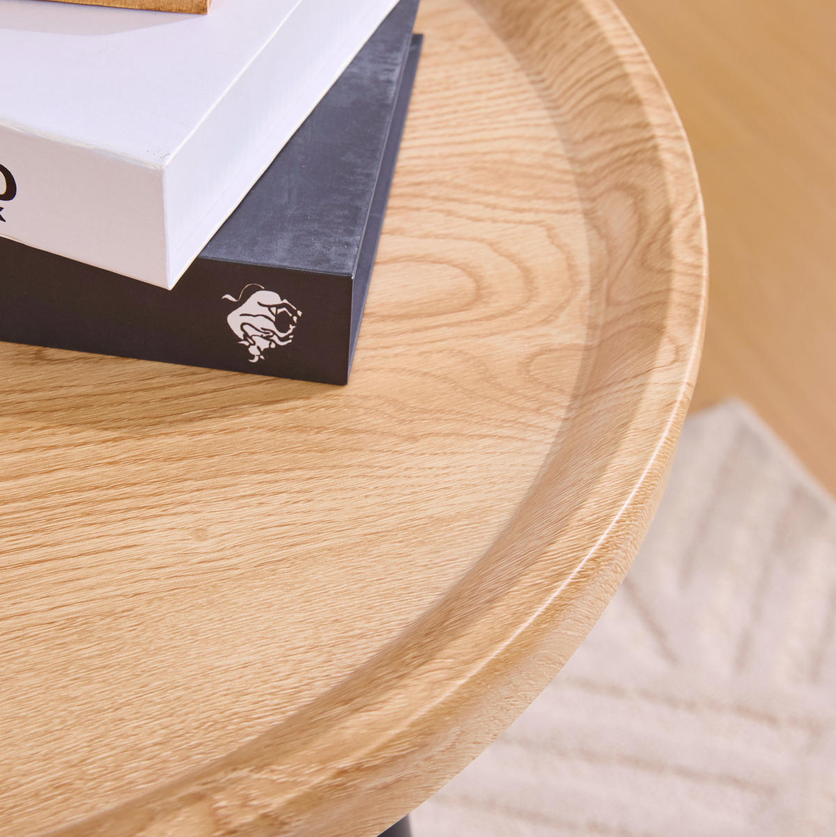 COUCHTISCH aus MDF 55x55x60 cm in Naturholz mit Metallgestell - Naturfarben, Holzwerkstoff (55/55/60cm) - Modfu