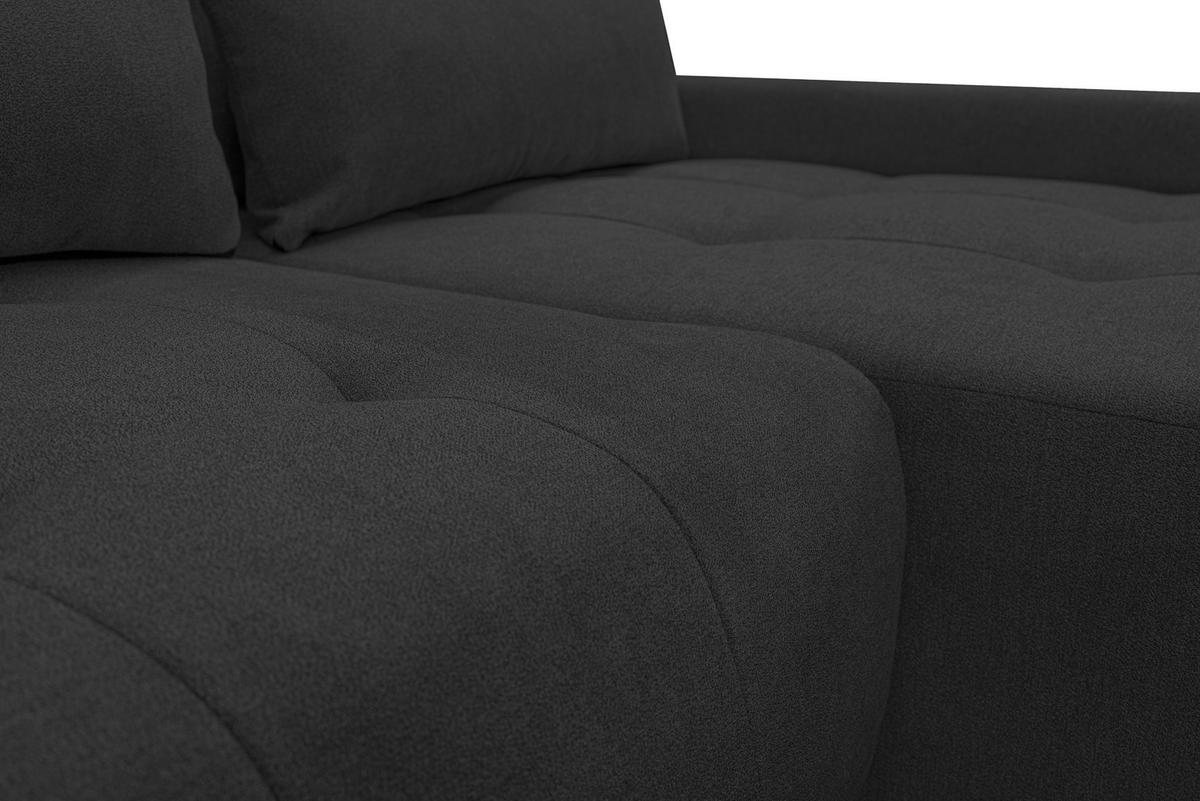 ECKSOFA Bloom mit Bettkasten und Schlaffunktion L-Form - Dunkelgrau, Textil (267/185cm)