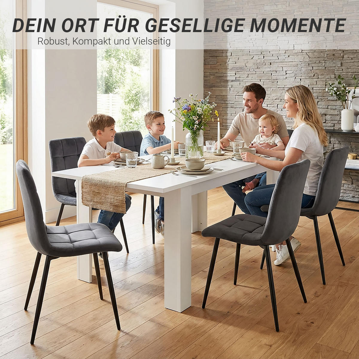ESSTISCH in natur 120-160/80/76 cm ausziehbar - Weiß, Holz (80/120/76cm) - Homestyle4u