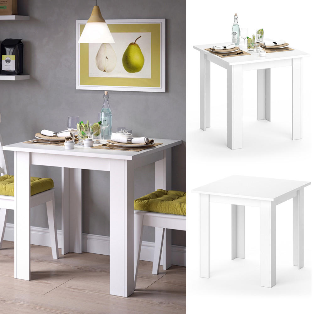 ESSTISCH Karlos Weiß 80 x 80 cm - Weiß, Holzwerkstoff (80/80/76.6cm) - Vicco