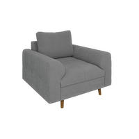 SESSEL Henrik Grau Boucle - Braun/Grau, Holz/Textil (97/81/93cm) - S-Style Möbel