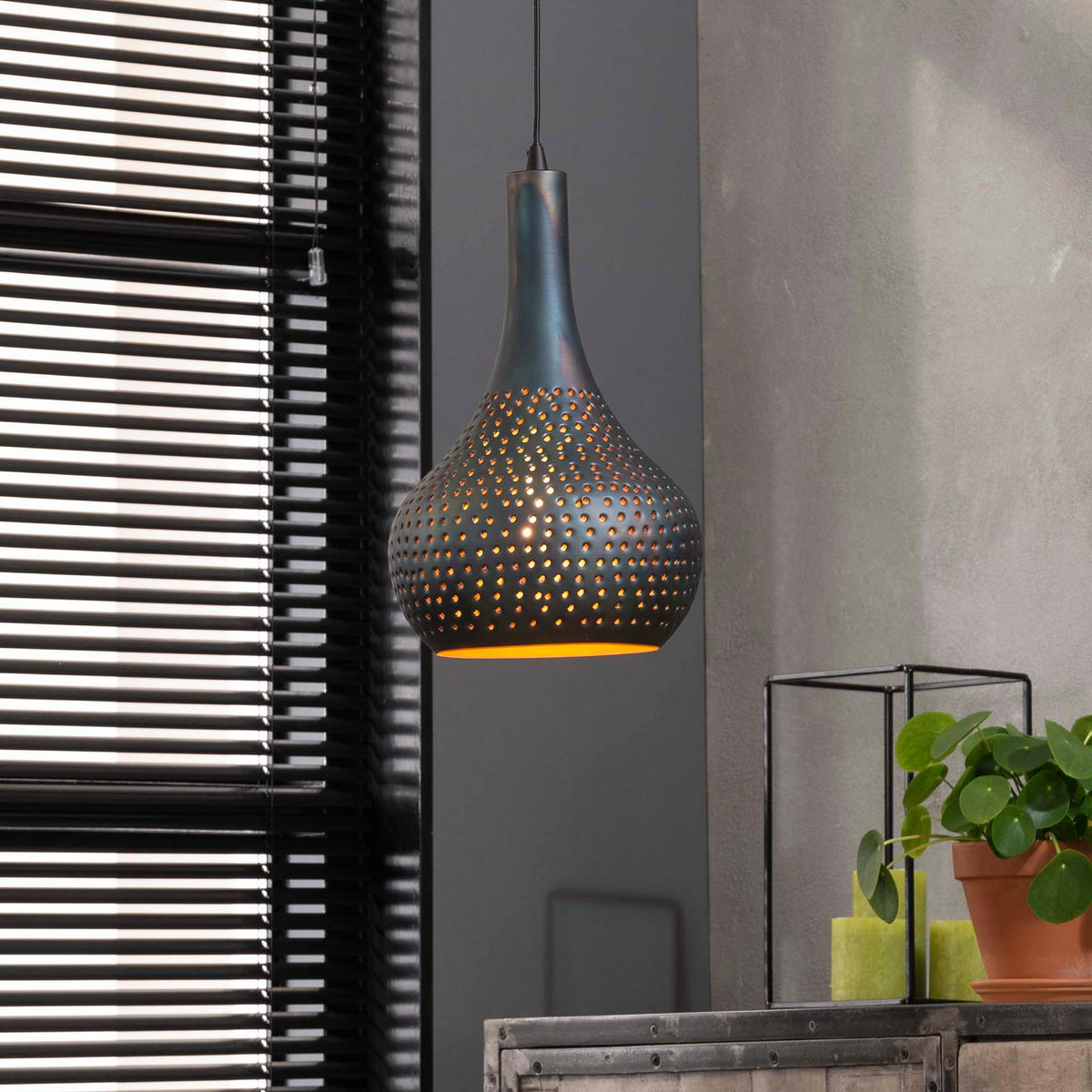 HÄNGELEUCHTE Industrie Grau 25/25/150 cm - Braun, Metall (25/25/150cm) - Hoyz Collection