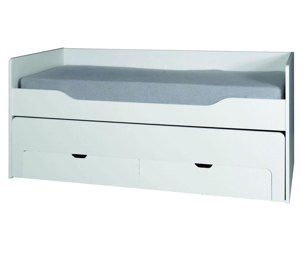 BETT MIT AUSZIEHLIEGE Rico weiß 96 / 197,5 / 80cm - Weiß, Holz/Holzwerkstoff (90/200cm) - Feldmann-Wohnen